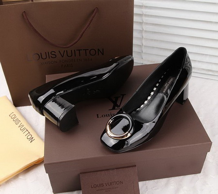 LV Shallow mouth Block heel Shoes Women--015